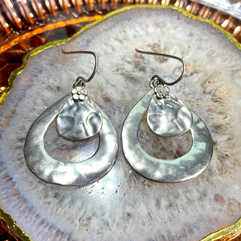 SILPADA Sterling Silver Tiered Disc Drop Earrings